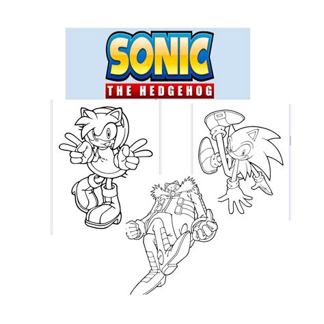 Sonic Coloring Book And Sonic Color By Number Pdf Pages Etsy Uk