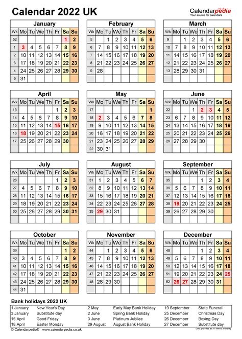 Calendarpedia 2022 Printable Off 78