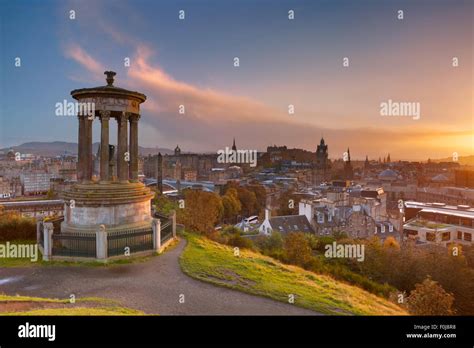 The Edinburgh Skyline With The Edinburgh Castle In The Background