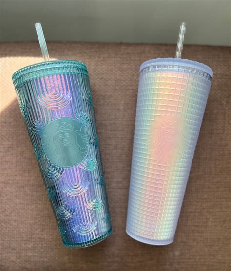 Starbucks Iridescent Mermaid Tumbler 24oz And Teal Dome