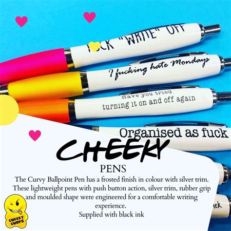 Funny Profanity Pens Funny Pens Banter Pens Rude Pens Etsy Uk