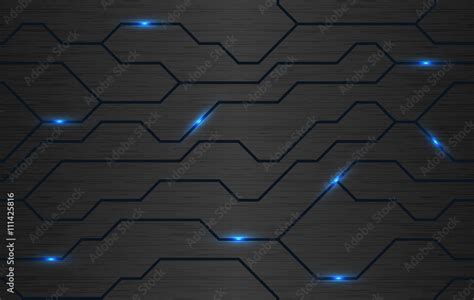 Seamless Vector Futuristic Dark Iron Techno Texture Blue Abstract