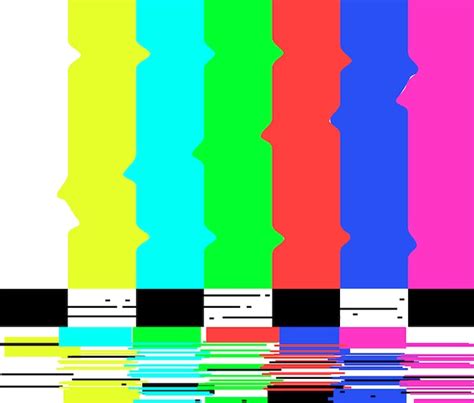 No Signal Poster Tv Retro Television Test Screen Glitch Color Bars