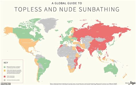 Map Reveals Which Countries Allow Topless And Nude Sunbathing Big World Tale