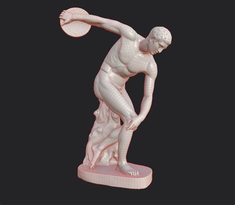 3d Model Statue Of Discobolus 2 Vr Ar Low Poly Cgtrader