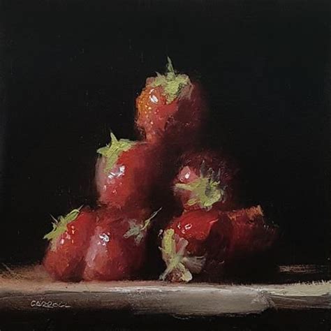 Daily Paintworks Strawberry Pyramid Original Fine Art For Sale