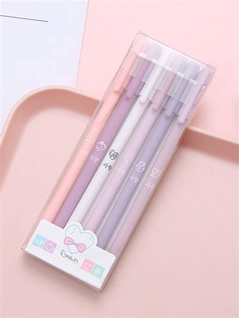 6pcs Gel Pens 0 5mm Kawaii Stationary Cute Pens School Etsy Artofit