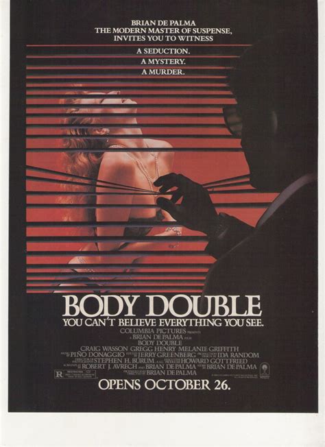 1994 Body Double Movie Poster Advertisement Melanie Griffith