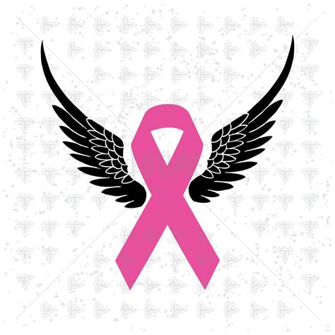 Breast Cancer Awareness Ribbon Wings Angel Svg Dxf Eps Artwork Etsy