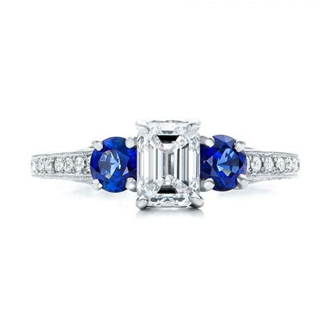 Jennie kwon lexie emerald ring in 14k yellow gold, $980, catbirdnyc.com. Custom Emerald Cut Diamond and Blue Sapphire Engagement ...