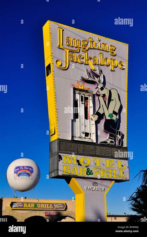 Laughing Jackalope Motel Sign In Las Vegas Nevada Usa Stock Photo Alamy