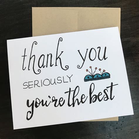 Thank You Seriously Youre The Best Thank You Card Watercolor Bl