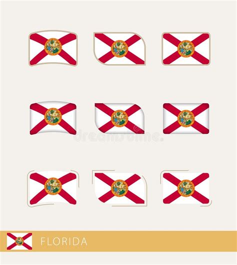 Vector Flags Of Florida Collection Of Florida Flags Stock Vector