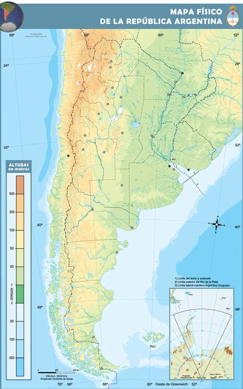 Blank Bathymetric Topographic Map Of Argentina Ex