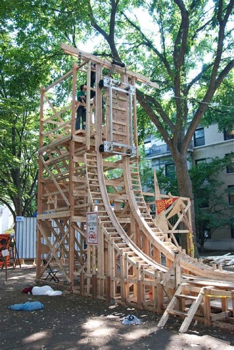 Roller coaster toys are an exciting addition to any child's outdoor play space. Homemade roller coaster in backyard | Outdoor furniture ...