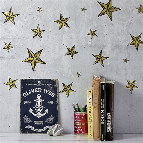 Gold Or Silver Star Wall Sticker Set By Oakdene Designs