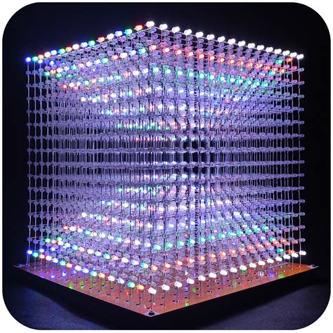 Icubesmart 3d16 Led Cube Kit Diy Soldering Project 16x16x16 Led Light