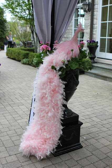 Elegant Elegance Pink Peacock Decor