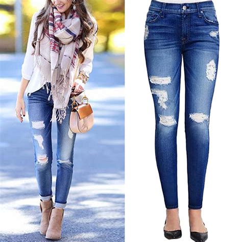Sexy Slim Stretch Ripped Jeans For Women Fashion Womens New Desgin Slim Woman S Jeans High Waist
