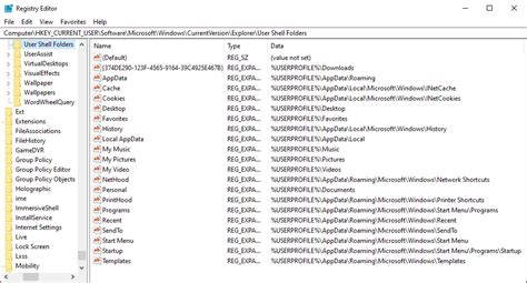 Windows 1011 User Shell Folders Restore Default Paths Winhelponline