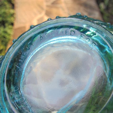 Antique Jefferson Blue Opalescent Glass May Basket Carnival Glass