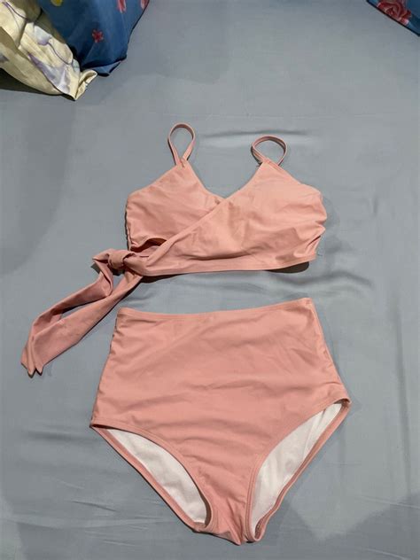 Bikini Set Swimsuit Baju Renang Cewek Wanita Perempuan Warna Pink Muda