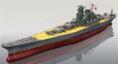 3d Ijn Yamato Japanese Battleship Model Turbosquid 1211350