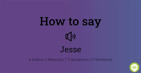 How To Pronounce Jesse