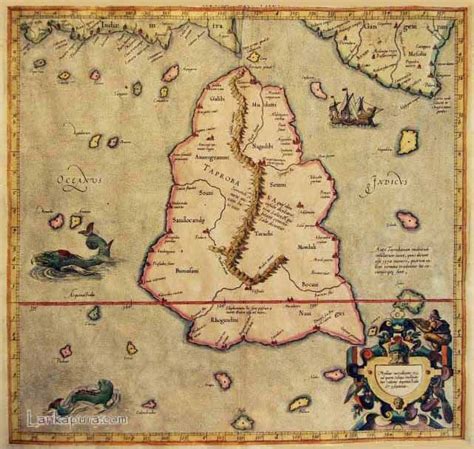 Ancient Map Of Ceylon Taprobana Ancient Maps Map Old Maps