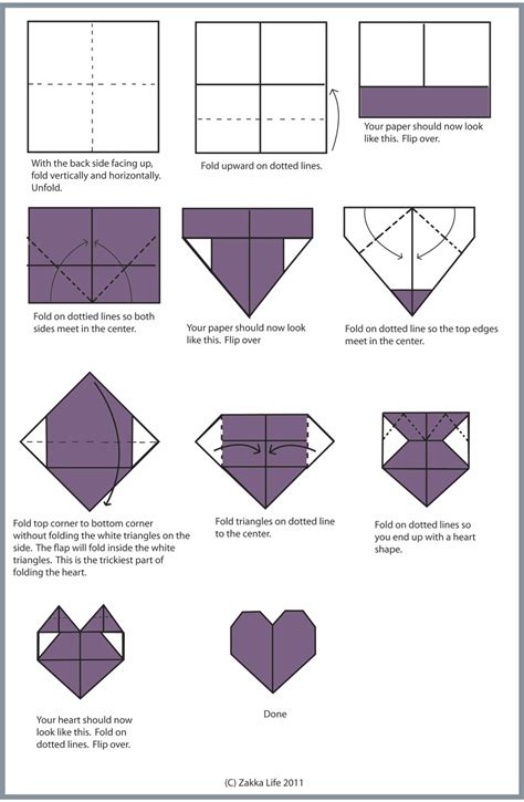 Zakka Life Craft Origami Heart Valentines