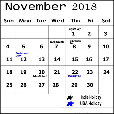 November 2018 Holidays Holidays November 2018 Holiday Calendar