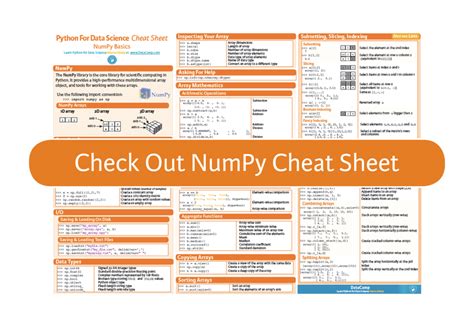 Data Analysis Cheat Sheet Numpy Cheat Sheet Data Analysis In Python