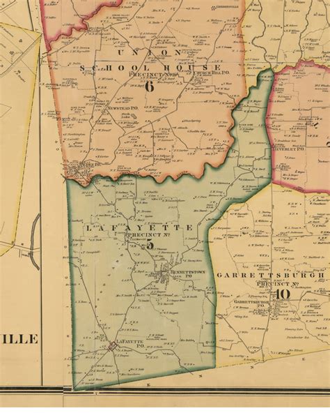 Lafayette Kentucky 1878 Old Town Map Custom Print Christian Co