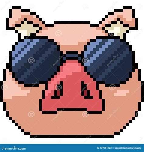 Vector Pixel Art Pig Head Stock Vector Illustration Of Pixel 139261102