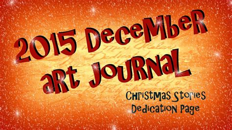 december art journal dedication page youtube