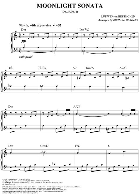 Moonlight Sonata Sheet Music by Ludwig van Beethoven | Sheet music