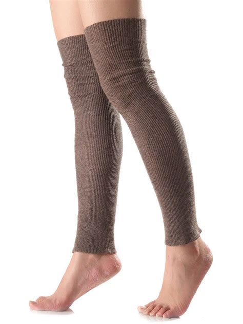 Long Knit Leg Warmers Black Complexion Dark Khaki Gray Wine Red Long