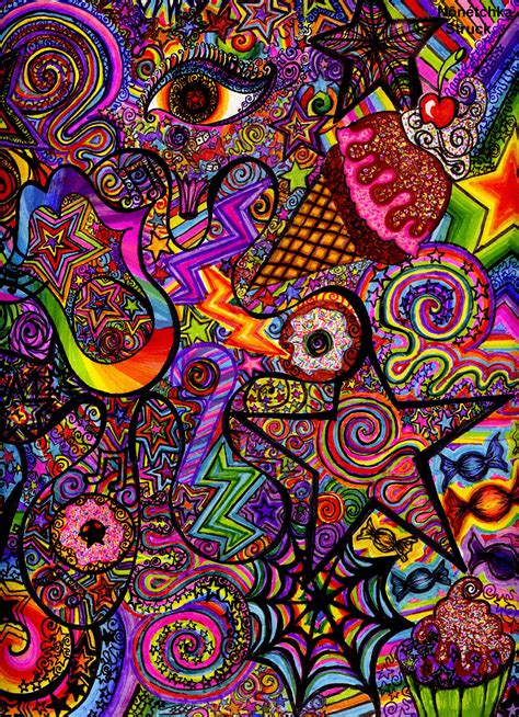Simple painting on paper you can use canvas board for more … colorful colorful artwork trippy drawings. Colourful sweet shit by Arkhani on DeviantArt