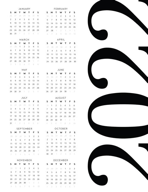 Free 2022 Printable Yearly Calendar World Of Printables