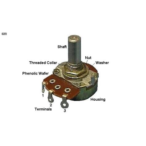 Rotary Potentiometer Linear Taper 500k Ohm 3pin