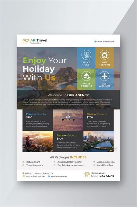 Colored A4 Travel Flyer Psd Free Download Pikbest