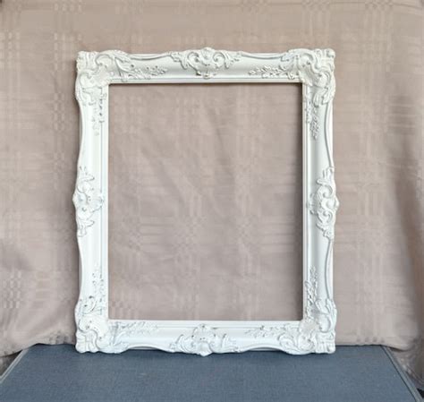 Large Ornate Heirloom White Frame Photography Prop Photo