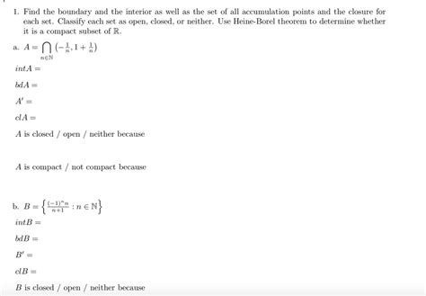 solved 1 find the boundary and the interior as well as the