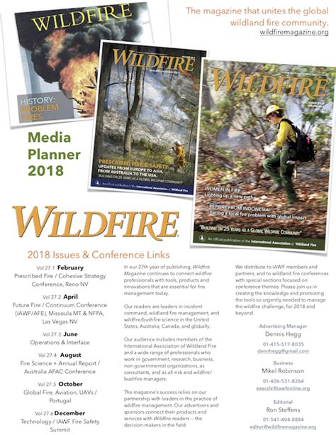 Wildfire Media Planner 2018 Cover Web International Association Of Wildland Fire