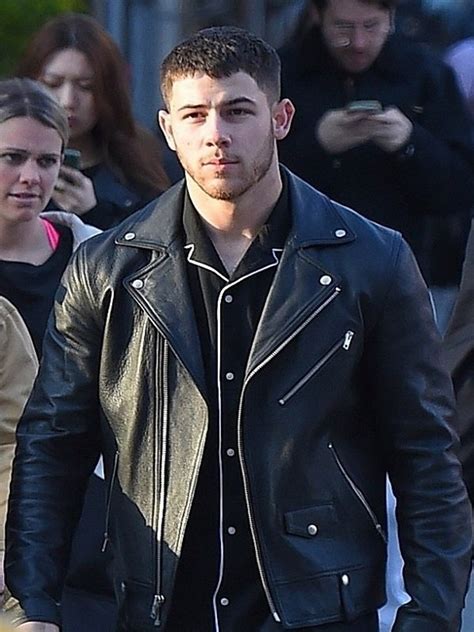 Nick Jonas Motorcycle Black Leather Jacket