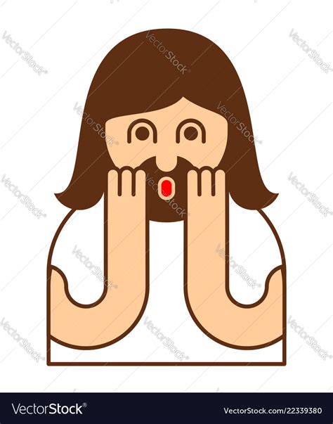 Oh My God Jesus Emotion Omg Christos Emoji Vector Image