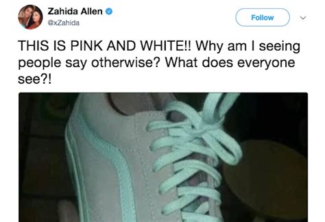What Colors Are The Shoes Blue And Gray Or Pink And White The Internet Is