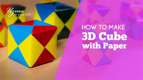 How To Make 3d Cube With Paper Origami Easy Craft Idea Youtube