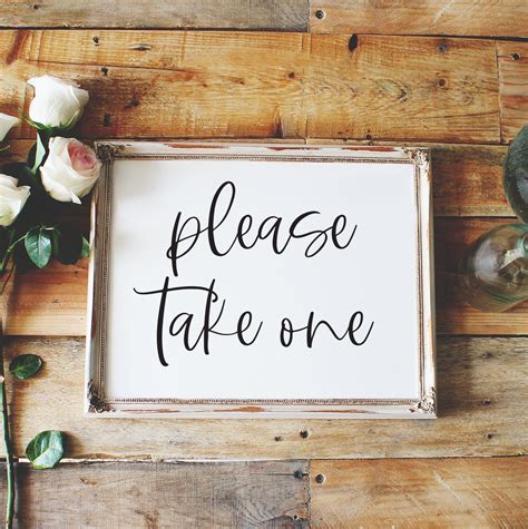Please Take One Sign Take One Sign Wedding Favor Sign Etsy Norway