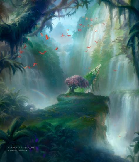 Magic The Gathering Misty Rainforest Ryan Yee Fantasy Art